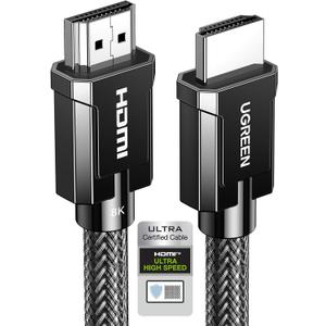 UGREEN 8K HDMI 2.1 Cable Certified 16FT, 10K Ultra High Speed HDMI Cord 4K 240Hz 48Gbps HDCP 2.2&2.3 eARC HDR Dolby Compatible for PS5 Xbox Series X/Switch 2/Roku TV/Laptop/Monitor/Mac mini M4 Pro