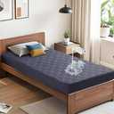 BEDLORE Waterproof Mattress Protector, Twin Size Mattress Pad with Deep Pocket 6"-15" Depth, Soft Dirt-Proof Double Bed Mattress Cover for Bedroom, College Dorm, Hotel (Navy Blue)