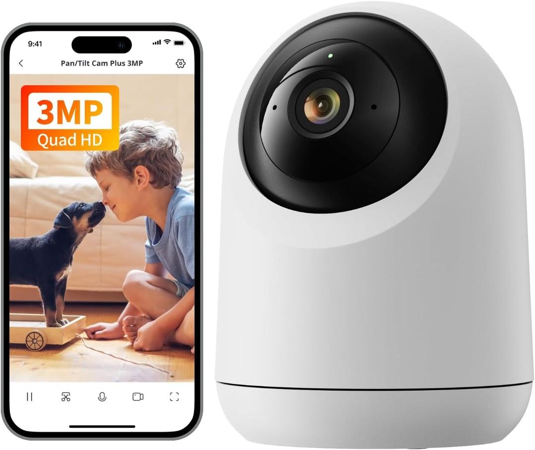 SwitchBot Security Indoor Camera 2K - Pan/Tilt Cam 3MP for Baby Pet Monitor, 2.4G Wi-Fi Plug-in, Night Vision, 2 Way Audio, 360 Motion Tracking, Privacy Mode, Works with Alexa, Cloud & SD Storage 256G
