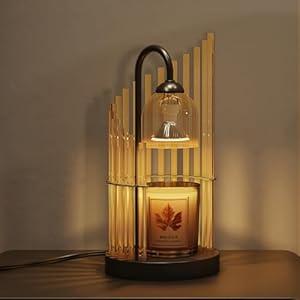 Stylish Candle Warmer Lamp with Timer and Dimmer,Electric Candle Lamp Warmer for Home Decor Elegant Night Light,Mom Christmas Housewarming Gifts,Candle Warming Lamp with 2 Bulbs (BAmber Yellow)