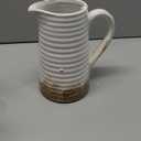 Quoowiit Ceramic Rustic Vase with Handle, White Distressed Decorative Farmhouse Pitcher Vase for Home Decor Living Room Bedroom Kitchen Office Shelf Decor Centerpiece Table Decoration