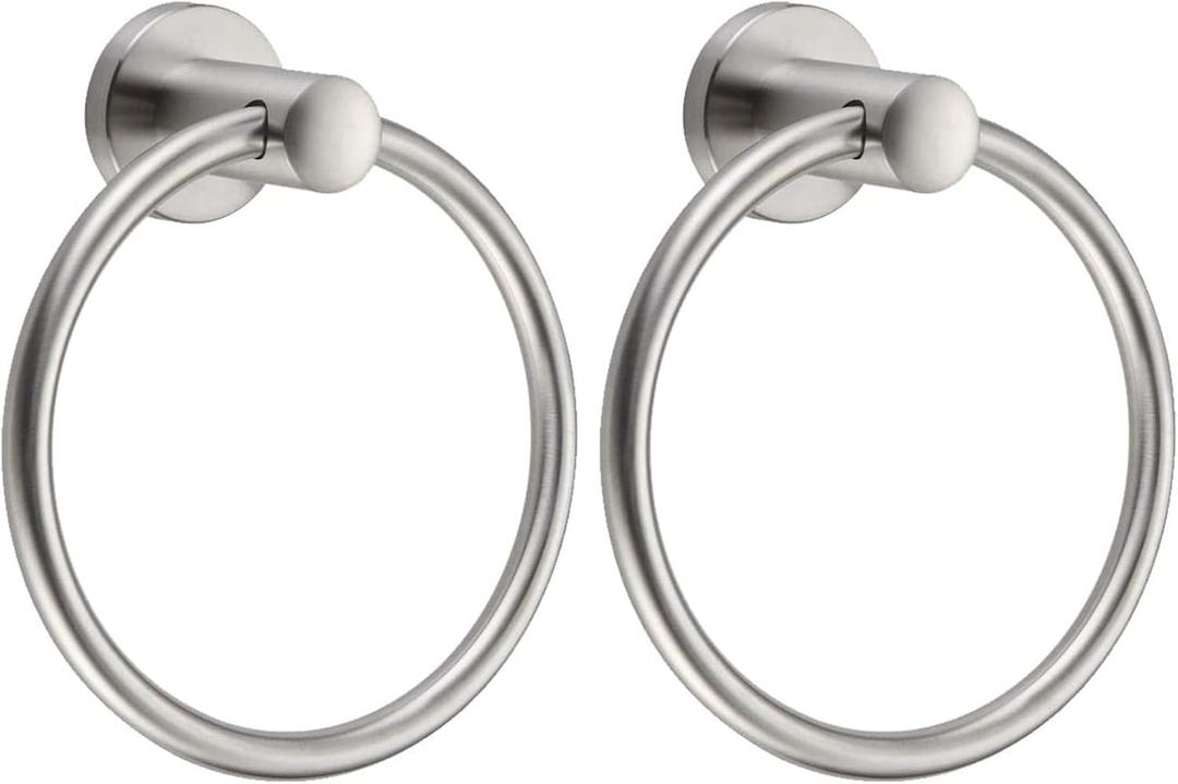 BGL Towel Ring Brushed Nickel, Bath Hand Towel Ring Stainless Steel Round Towel Holder for Bathroom 2Pac