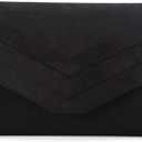 Purses and Handbags Envelope Evening Clutch Crossbody Bags Velvet Classic Wedding Party Shoulder Bag for Women (Black)