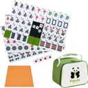 1.18"(30mm) Chinese Green Mahjong Set - 144 + 8 Numbered Tiles, Travel-Friendly with Accessories - Ideal for Family Gatherings and Game Nights ()