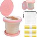 SunnySmile Travel Potty for Toddler, Portable and Foldable Toilet, Apply to Seat Emergency Toilet for Car, Camping, Outdoor, Indoor (Pink, Large)