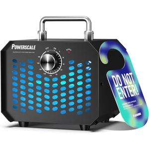Powerscale Ozone Generator 60,000 mg/h, Compact, 10s Safety Evacuation, Precision Electronic Control, O3 Odor Eliminator for Home, Car, Pet Smell, and Basement up to 2600 Sq.Ft - OZA1, Black