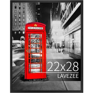 Lavezee 22x28 Poster Frame, Black Large Picture Frame Display 22 x 28 Inch Photo Picture Puzzle for Wall, Pack of 1