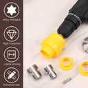 PVC Thread Maker Tool for Electric Drill, PVC Pipe Threader Set with 3 Dies (1/2", 3/4", and 1"), Plastic Pipe Tap Die Set, Reusable PVC Pipe Threading Plumbing Kit for Cutting & PVC Threading