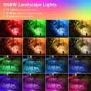 SUNVIE RGBW Landscape Lighting Kit 12V Low Voltage Landscape Lighting with Connectors, Color Changing Low Voltage Pathway Lights Wired with Spotlights Waterproof for Holiday Patio Garden Yard,12 Pack