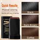 2 x Safe and Convenient Comb Hair Dye, Portable Hair Color Comb for Gray Hair Coverage, Waterproof and Sweat-Proof Hair Concealer Stick, 2 in 1 Instant Dye, for Women & Men (Coffee, 03)