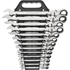 GEARWRENCH 13 Pc. 12 Pt. Flex Head Ratcheting Combination Wrench Set, SAE - 9702D