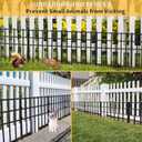 10 Pack Garden Animal Barrier Fence, 17in H x 10.8ft L, Black Modern Steel Garden Fence Panels