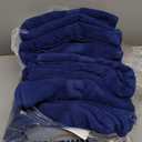 Amazon Basics 6-Piece Fade-Resistant 100% Cotton Towel Set, Soft and Absorbent, 2 Bath Towels, 2 Hand Towels, 2 Washcloths, Navy Blue