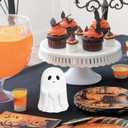 Halloween Decor Ghost Figurine, Spooky Resin Ghost Statue, Cute Finger Ghost Figurines, Gothic Resin Halloween Decoration for Indoor Tabletop Home Decor (Style-C)