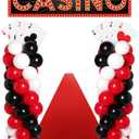 Zhanmai 138 Pcs Casino Theme Party Decorations Set 8 Jumbo Poker Cards Casino Balloon Column Stand Kit Casino Theme Banner Red Carpet for Game Night Birthday Party Supplies