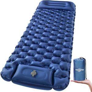 WANNTS Sleeping Pad, Ultralight Inflatable Sleeping Pad for Camping, Built-in Pump, Ultimate for Hiking - Airpad, Carry Bag,-Compact & Lightweight Camping pad(Blue)