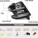 Huray HID Headlight Assembly Fit for Chevy Tahoe/Suburban 2015-2020 RH OE Projector Xenon Headlamp w/Bulbs for Chevrolet Tahoe Replacement for GM2503406 84582598 Passenger Side