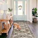 Washable Kitchen Runner Rug - 2'6''x12' Hallway Rug Distressed Mats Non-Slip Soft Room Floor Carpet for Dining Room (Beige, 2'6'' x 12')