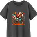 Funny Thanksgiving Shirts for Kids Toddler Boys Girls Turkey Pumpkin Graphic T-Shirt Clothes Tops Tee 2-8 Years (White)