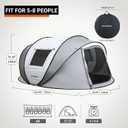 EchoSmile Pop Up Camping Tent, 2/4/6 Person Easy Setup Tent, Water Resistant Dome, Portable with Carry Bag