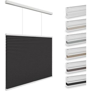 Changshade Blackout Top Down Bottom Up Cellular Shades, Cordless Honeycomb Blinds for Bedroom, Nursery & Bathroom, Total Privacy,Black,40" W×72" H