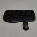 MEETION New Ergonomic Keyboard and Mouse Wireless Combo, Wave Keys Natural Typing, 2.4G Wireless Keyboard with Wrist Rest, 4 Adjustable DPI Optical Mouse, Computer/Laptop/Windows/Mac, Black