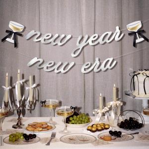 xo, Fetti New Year, New Era Iridescent Banner - 2 pcs 5 Ft. | NYE Party Decorations, 2026 Decor, Happy New Year Party Supplies, Cheers Backdrop