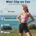Portable Fan, USB Charging Clip Fan, 3-Speed Silent Mini Fans, 360°Rotating Bladeless Small Fans