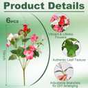 Artificial Flowers for Outdoors 6 Bundles UV Resistant Silk Flowers for Outside, Real Touch Faux Hibiscus Bouquets Tropical Faux Plants Fake Flowers for Outside Planter Front Porch Yard Home Decor