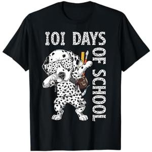 101 Days School Dabbing Dalmatian Dog Teachers Kids T-Shirt Size Medium