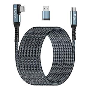Kuject Link Cable 16FT Compatible for Quest 3S/ 3, Quest 2/ Pro, Pico 4, Nylon Braided Accessories for Rift S/ Steam VR Games, USB 3.0 Type C to C High Speed Data Transfer Charging Cord for Gaming PC