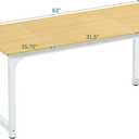 NSdirect Modern Computer Desk 63 Inch Large Office Desk, Writing Study Table for Home Office Desk Workstation Wide Metal Sturdy Frame Thicker Steel Legs, White, 63"L x 23.6"W x 29.5"H