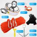 2600LBS Double Side Magnet Fishing Kit with Case, Dazakoot Magnet for Fishing & Treasure Hunt, Premium Magnetic Fishing Kit with 100FT Rope, Non-Slip Glove, Threadlocker, Grappling Hook, Carring Bag