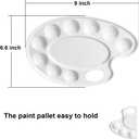 Hulameda Update 30pcs Paint Tray Palettes,Plastic Paint Tray Palette,Paint Palettes,Paint Pallets with 9 Wells for Adults & Kids, or Painting or DIY Craft Class,White