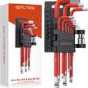 GETLITOOL Allen Key Set with Torx Bits (T8-T50 & 1.5-10mm), 9Pcs S2 Steel Ball-End Hex Key Set with Adapter for Bicycle, Furniture Assembly & Machine Maintenance, Tools for Men's Gift