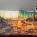 Breling 4 Pcs 48 x 24 Inch Reptile Habitat Background with Nano Glue Gobi Sun Cactus Stone and Green Tree Fern Stream Terrarium Background Polyester Durable Aquarium Accessories