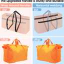 4 Pack Moving Bags Heavy Duty Extra Large 90L, College Packing Bags for Moving Clothes, Moving Supplies & Boxes with Zippers and Handles, Storage Bags Moving Totes Camping Essentials (Orange)