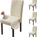 Genina Chair Covers for Dining Room Set of 4 Dining Chair Slipcovers Stretch Kitchen Parsons Chair Cover,Beige
