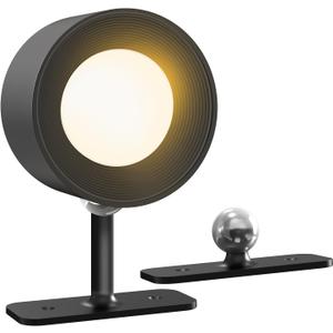 Battery Operated Wall Sconces, Wireless Rechargeable LED Lights, 3 Color Temperatures & Brightness, 360 Rotatable Magnetic Ball, with 2 Bases, for Bedroom Bedside Reading Decor (Black)