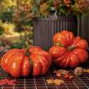 Liliful 2 Pcs 12 Inch Fall Large Artificial Pumpkin Crafts, Orange