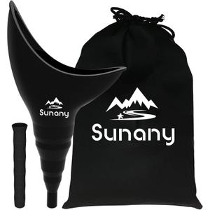 Female Urinal, Reusable Silicone Foolproof Women Pee Funnel Allows Women to Pee Standing Up,Women's Urinal is The Perfect Companion for Indoor Use (black)