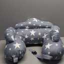 Chilling Home Nursing Pillow for Breastfeeding, Adjustable Nursing Pillow Breast Feeding Pillow Bottle Feeding More Support for Mom and Baby, Breastfeeding Essentials for Newborn,Removable Cover (26*20*19.5 inch, Grey-with Safety Fence)