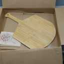 Natural Bamboo Pizza Peel - 15 Inch Wooden Pizza Spatula for Baking Homemade Pizza Bread and Cutting Fruit Vegs