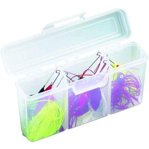 Flambeau Outdoors Small Spinnerbait Box, 3 Compartments, Holds 6, Clear
