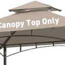 OLILAWN Grill Gazebo Replacement Canopy Roof, 5' x 8' Outdoor BBQ Gazebo Canopy Top Cover, Double Tired Grill Shelter Cover with Durable Polyester Fabric, Only Fit for Model L-GG001PST-F, Khaki