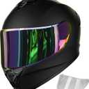 Motorcycle Helmets for Adult Men Women, Full Face Lightweight Street Bike Racing DOT Helmet with Extra Clear Visor Model AU-T801 (Medium, Matte Black)