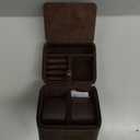 TSA-Friendly 2 Slot Watch Travel Case for Men, (Fits 7-8" Wrists) Carry-On Ready with Removable Pillows & Airplane Protection, Leather Jewelry Organizer for Wristwatches, Rings, Cufflinks (Brown)