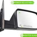 Side Mirror Car Door Mirror Fits for Toyota Tundra 2014-2021 Sequoia Right Driver Side | Power Adjustable Glass |Heated |TO1321302 | TEXTURE BLACK (RH)-5 Wires