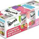 Kern’s Tropical Fruit Nectar Juice Variety Pack - Strawberry Banana & Guava Juice - Made from Fruit Puree for Smoothie Mix, Cocktail Mixers & Kids Drinks - 11.5oz, 12 Pack Canned Drinks, BBD 10/09/2026