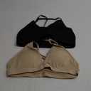 INIBUD Bralette for Women Removable Padded Bra Yoga Seamless V Neck Triangle Adjustable Straps Wireless ,Size M